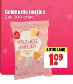 Dirk Gekleurde hartjes Zak 300 gram. aanbieding