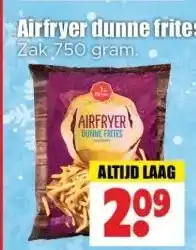 Dirk Airfryer dunne frites Zak 750 gram.. aanbieding