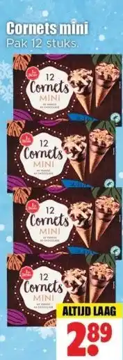 Dirk Cornets mini Pak 12 stuks. aanbieding