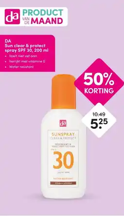 DA Sun clear & protect spray SPF 30, 200 ml aanbieding