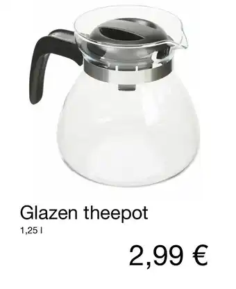 Kik Glazen theepot 1,25 L aanbieding