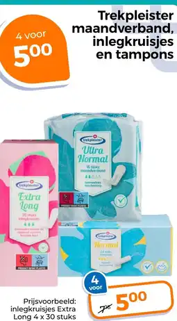Trekpleister Trekpleister maandverband, inlegkruisjes en tampons aanbieding