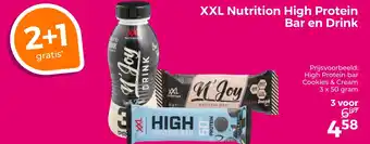 Trekpleister XXL Nutrition High Protein Bar en Drink aanbieding