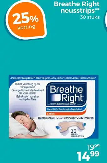 Trekpleister Breathe Right neusstrips aanbieding