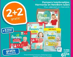 Trekpleister Pampers luierbroekjes, Harmonie en NewBorn luiers aanbieding