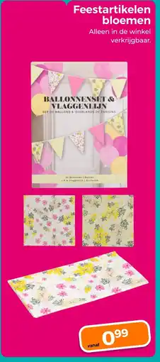 Trekpleister Feestartikelen bloemen aanbieding