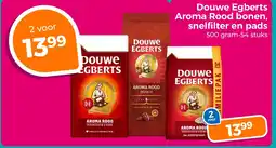 Trekpleister Douwe Egberts Aroma Rood bonen, snelfilter en pads aanbieding