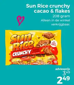 Trekpleister Sun Rice crunchy cacao & flakes aanbieding