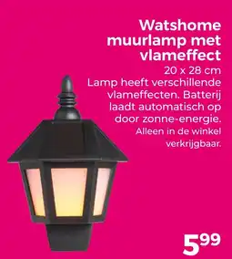 Trekpleister Watshome muurlamp met vlameffect aanbieding