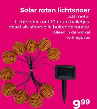 Trekpleister Solar rotan lichtsnoer aanbieding