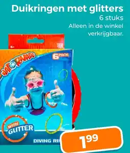 Trekpleister Duikringen met glitters aanbieding