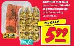 Nettorama Zalmfilet met huid , of garnalenspiesjes aanbieding