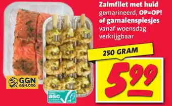 Nettorama Zalmfilet met huid , of garnalenspiesjes aanbieding