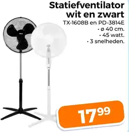 Trekpleister Statiefventilator wit en zwart aanbieding