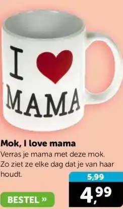 Boekenvoordeel Mok, I love mama aanbieding