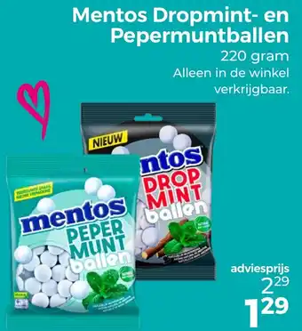 Trekpleister Mentos Dropmint en Pepermuntballen aanbieding