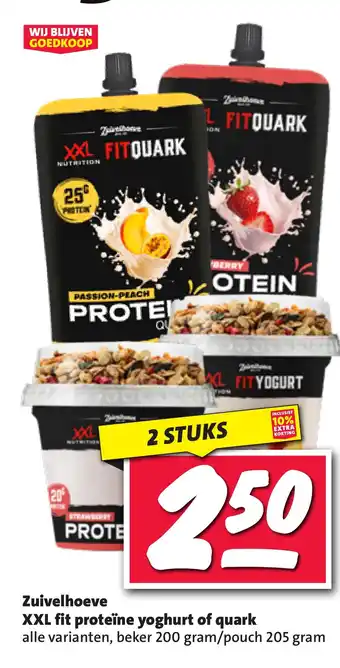 Nettorama Zuivelhoeve XXL fit proteïne yoghurt of quark aanbieding