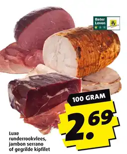 Boni Luxe runderrookvlees, jambon serrano of gegrilde kipfilet aanbieding