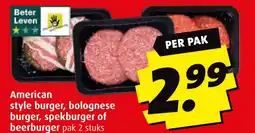 Boni American style burger, bolognese burger, spekburger of beerburger aanbieding