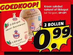 Boni Kroon saksbol naturel of likkepot aanbieding