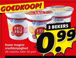 Boni Bauer magere vruchtenyoghurt aanbieding