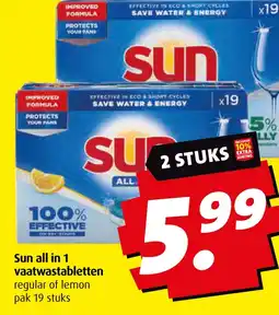 Boni Sun all in 1 vaatwastabletten aanbieding