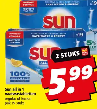 Boni Sun all in 1 vaatwastabletten aanbieding