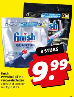 Boni Finish Powerball all in 1 vaatwastabletten aanbieding