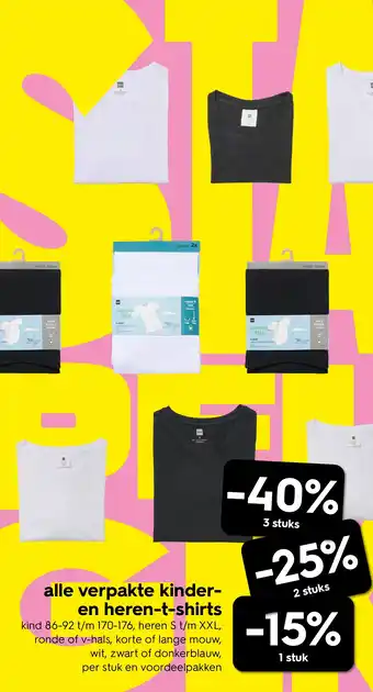 HEMA alle verpakte kinder en heren t-shirts aanbieding