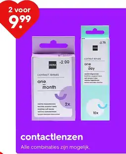 HEMA contactlenzen aanbieding