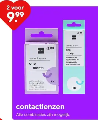 HEMA contactlenzen aanbieding