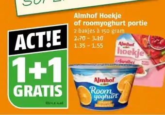 Poiesz Almhof Hoekje of roomyoghurt portie aanbieding
