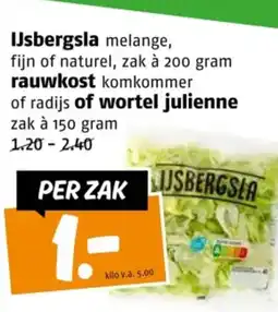 Poiesz IJsbergsla rauwkost of wortel julienne aanbieding