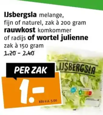 Poiesz IJsbergsla rauwkost of wortel julienne aanbieding