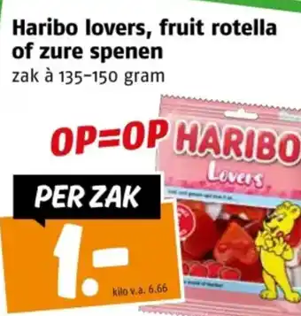 Poiesz Haribo lovers, fruit rotella of zure spenen aanbieding