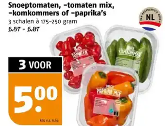 Poiesz Snoeptomaten, tomaten mix, komkommers of paprika's aanbieding