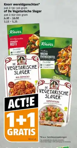 Poiesz Knorr wereldgerechten of De Vegetarische Slager aanbieding