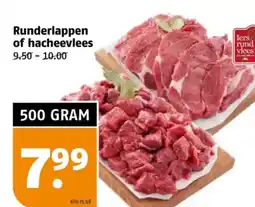 Poiesz Runderlappen of hacheevlees aanbieding
