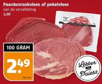 Poiesz Paardenrookvlees of pekelvlees aanbieding