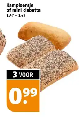 Poiesz Kampioentje of mini ciabatta aanbieding