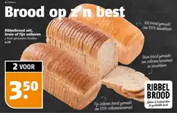 Poiesz Ribbelbrood wit, bruin of fijn volkoren aanbieding