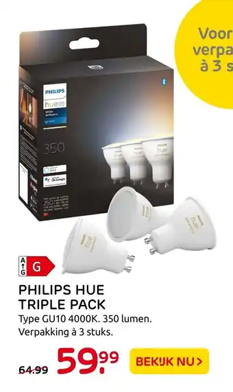 Praxis Philips hue triple pack 3 stuks aanbieding