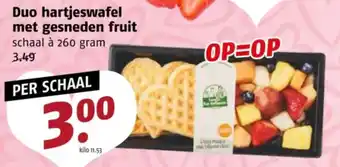 Poiesz Duo hartjeswafel met gesneden fruit aanbieding