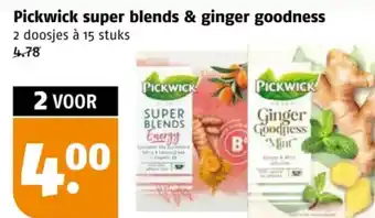 Poiesz Pickwick super blends & ginger goodness aanbieding