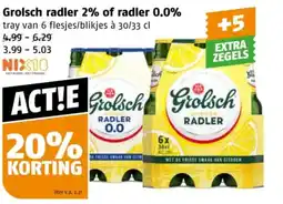 Poiesz Grolsch radler 2% of radler 0.0% aanbieding
