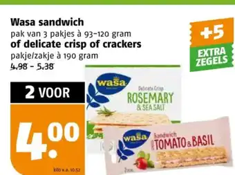 Poiesz Wasa sandwich of delicate crisp of crackers aanbieding