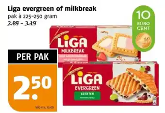 Poiesz Liga evergreen of milkbreak aanbieding