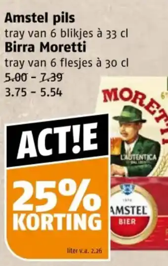 Poiesz Amstel pils Birra Moretti aanbieding