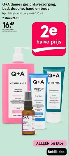 Etos Q+A dames gezichtsverzorging, bad, douche, hand en body aanbieding