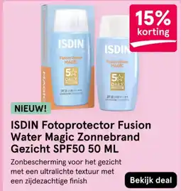 Etos ISDIN Fotoprotector Fusion Water Magic Zonnebrand Gezicht SPF50 50 ML aanbieding